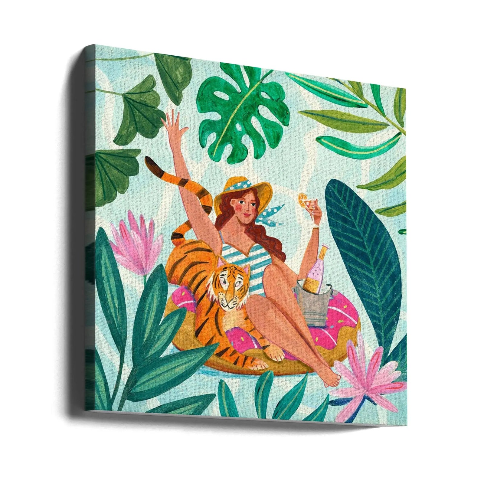 Pool Party - Square Stretched Canvas, Poster or Fine Art Print I Heart Wall Art