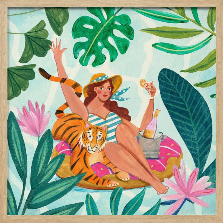 Pool Party - Square Stretched Canvas, Poster or Fine Art Print I Heart Wall Art