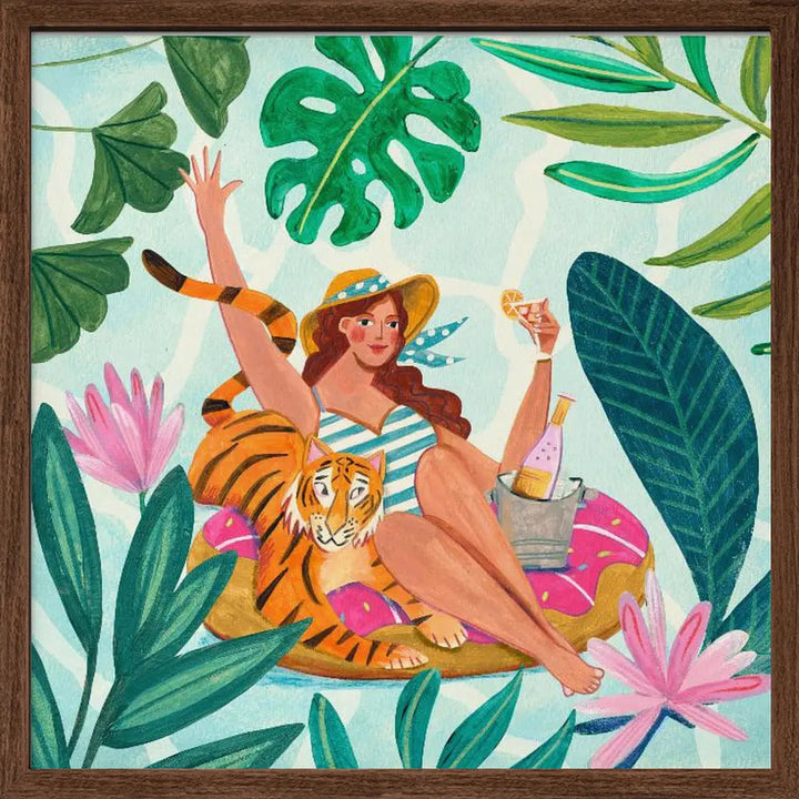 Pool Party - Square Stretched Canvas, Poster or Fine Art Print I Heart Wall Art