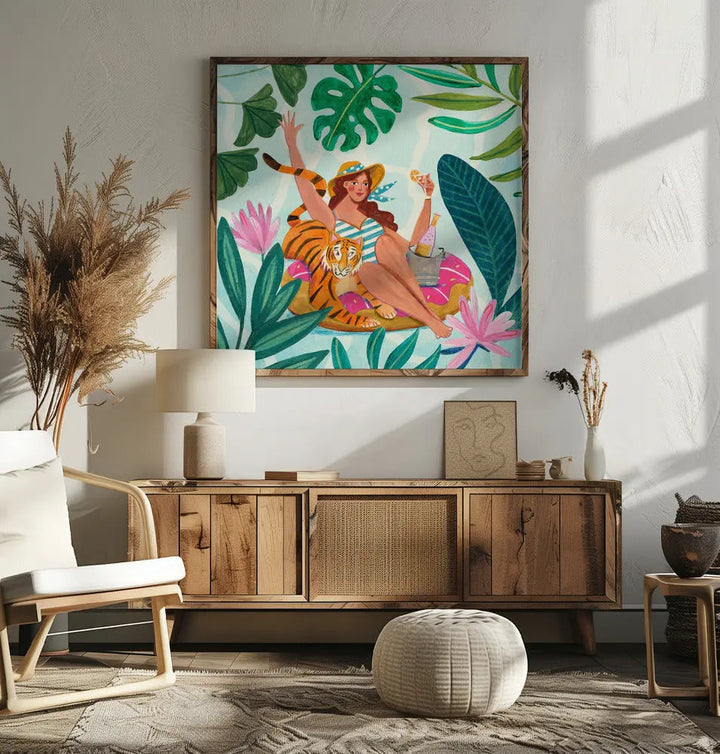 Pool Party - Square Stretched Canvas, Poster or Fine Art Print I Heart Wall Art