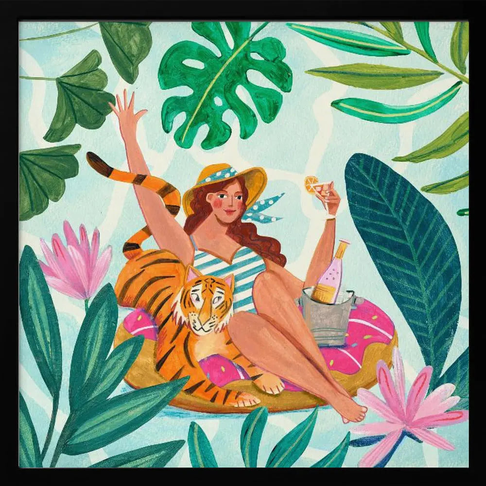 Pool Party - Square Stretched Canvas, Poster or Fine Art Print I Heart Wall Art