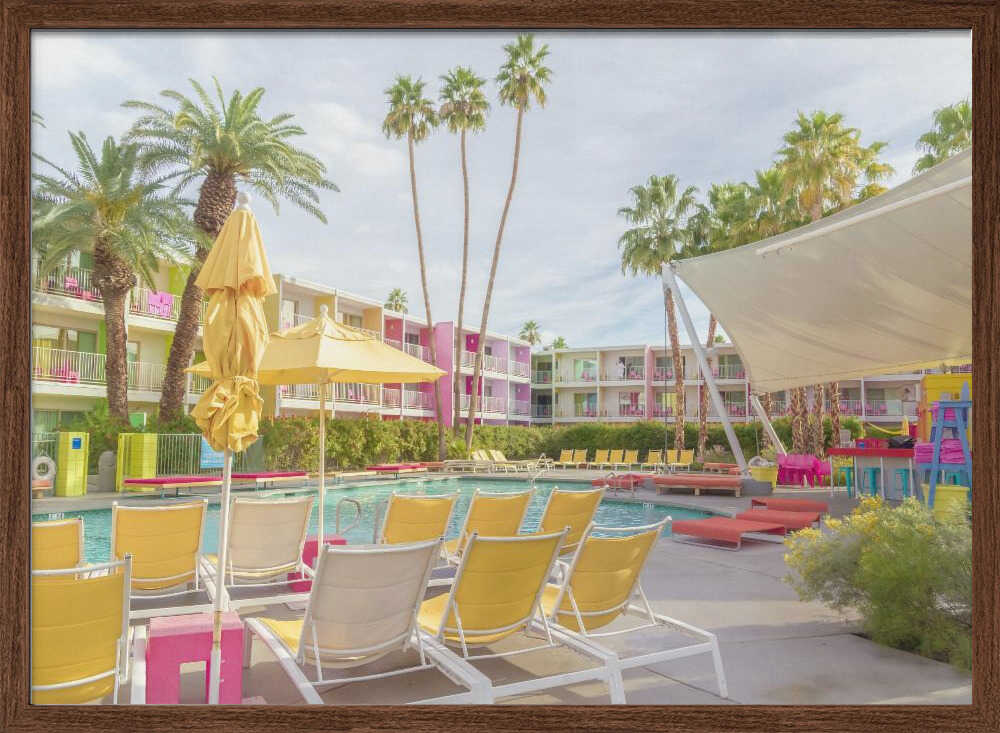 Poolside at the Saguaro Hotel - Palm Springs - Stretched Canvas, Poster or Fine Art Print - I Heart Wall Art - Poster Print, Canvas Print or Framed Art Print
