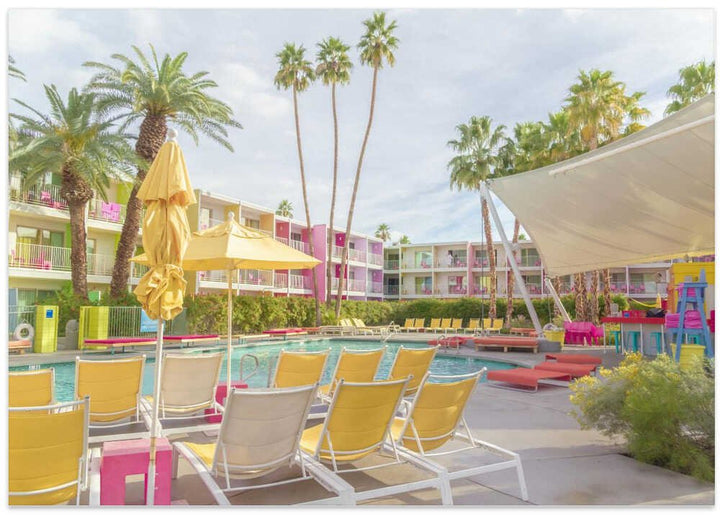 Poolside at the Saguaro Hotel - Palm Springs - Stretched Canvas, Poster or Fine Art Print - I Heart Wall Art - Poster Print, Canvas Print or Framed Art Print