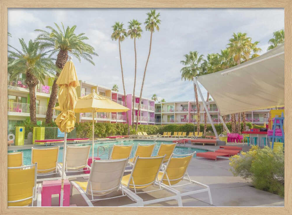 Poolside at the Saguaro Hotel - Palm Springs - Stretched Canvas, Poster or Fine Art Print - I Heart Wall Art - Poster Print, Canvas Print or Framed Art Print