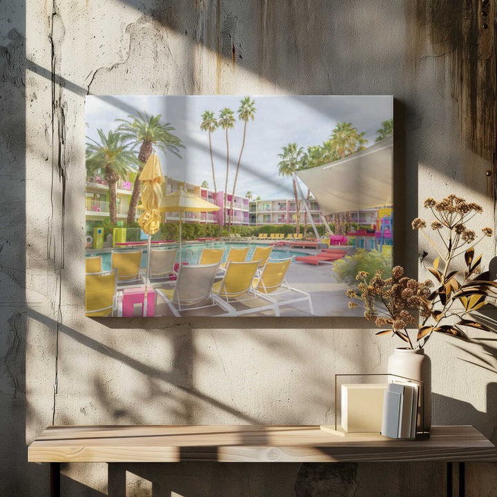Poolside at the Saguaro Hotel - Palm Springs - Stretched Canvas, Poster or Fine Art Print - I Heart Wall Art - Poster Print, Canvas Print or Framed Art Print