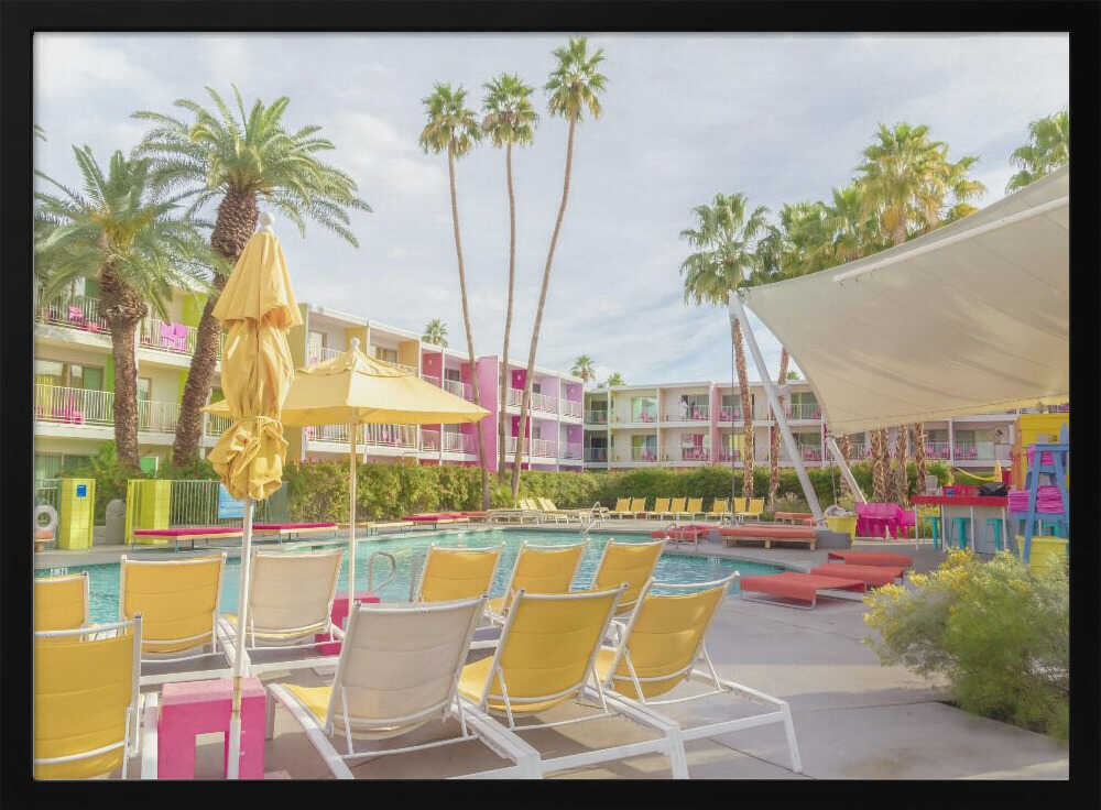 Poolside at the Saguaro Hotel - Palm Springs - Stretched Canvas, Poster or Fine Art Print - I Heart Wall Art - Poster Print, Canvas Print or Framed Art Print