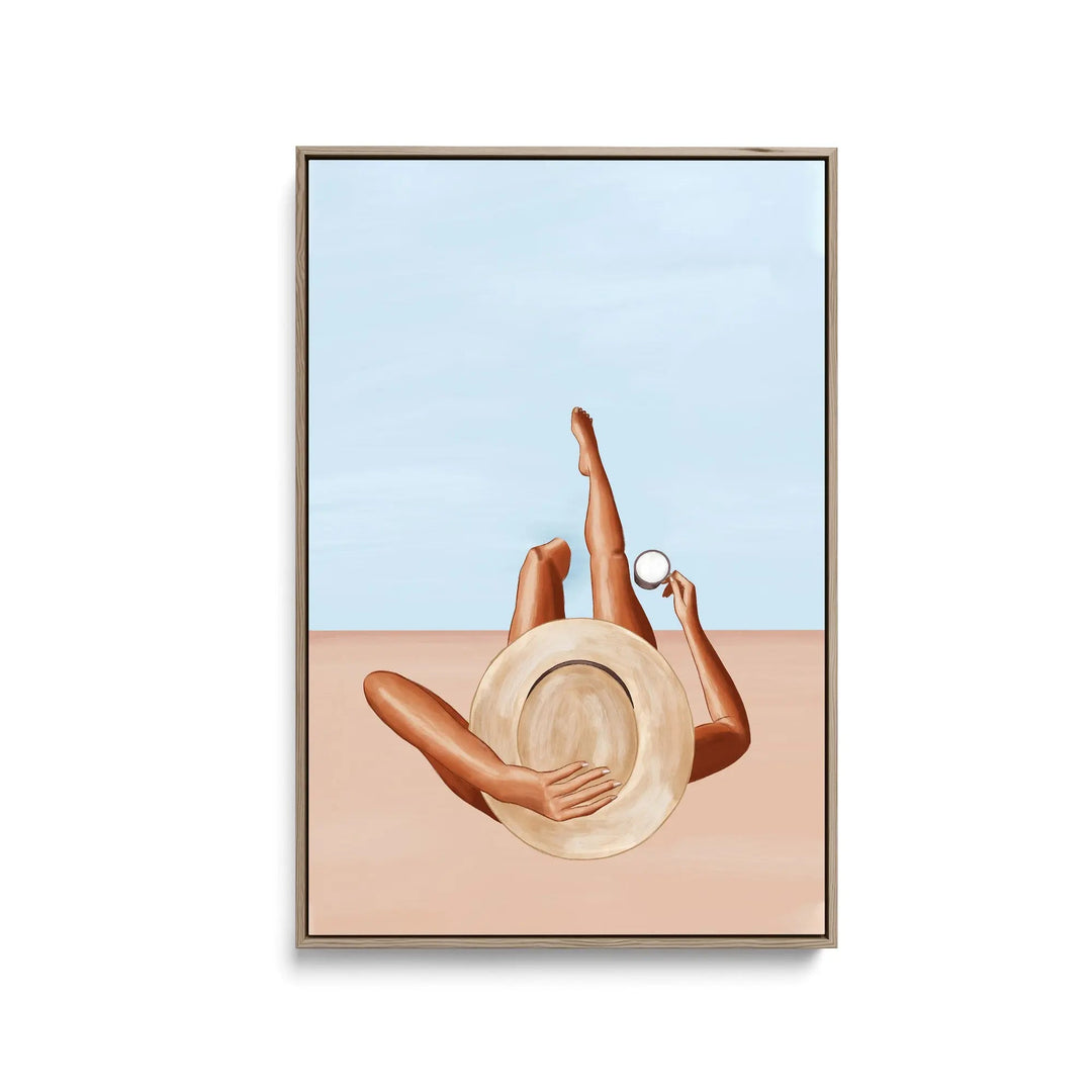 Poolside Girl by Ivy Green Illustrations- Stretched Canvas Print or Framed Fine Art Print - Artwork I Heart Wall Art Australia 