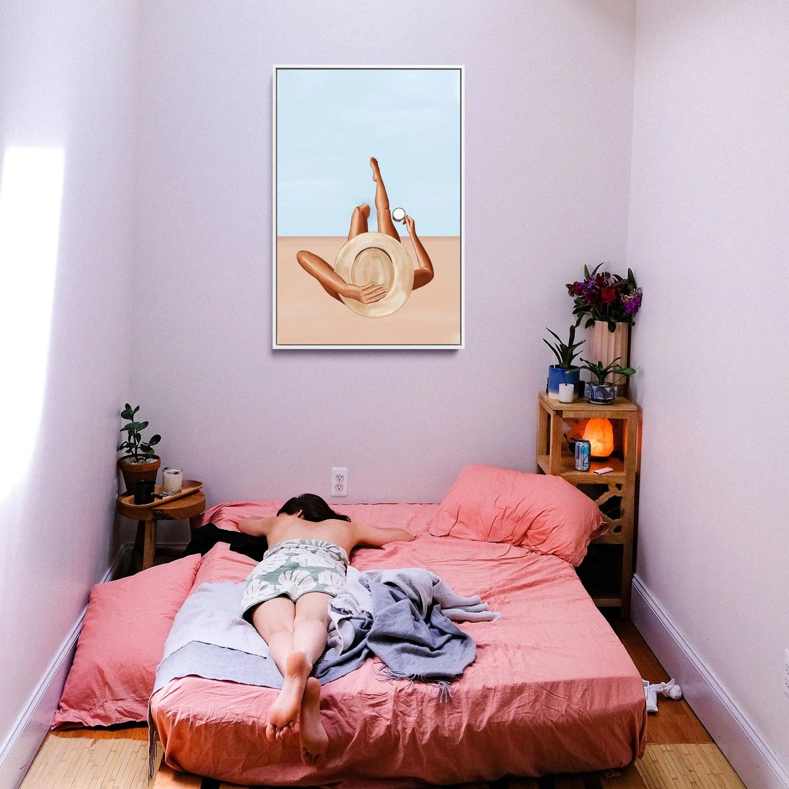 Poolside Girl by Ivy Green Illustrations- Stretched Canvas Print or Framed Fine Art Print - Artwork I Heart Wall Art Australia 