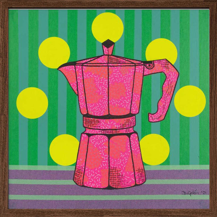 Pop Art Moka Pot - Square Stretched Canvas, Poster or Fine Art Print - I Heart Wall Art - Poster Print, Canvas Print or Framed Art Print
