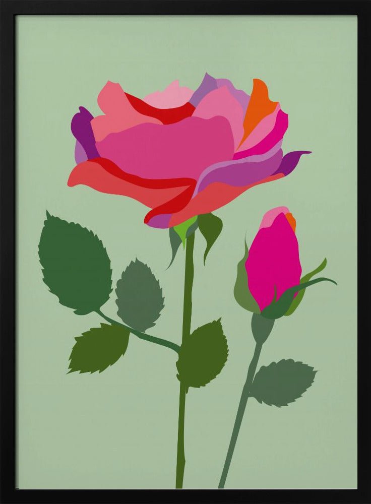 Popart Rose I - Stretched Canvas, Poster or Fine Art Print - I Heart Wall Art - Poster Print, Canvas Print or Framed Art Print