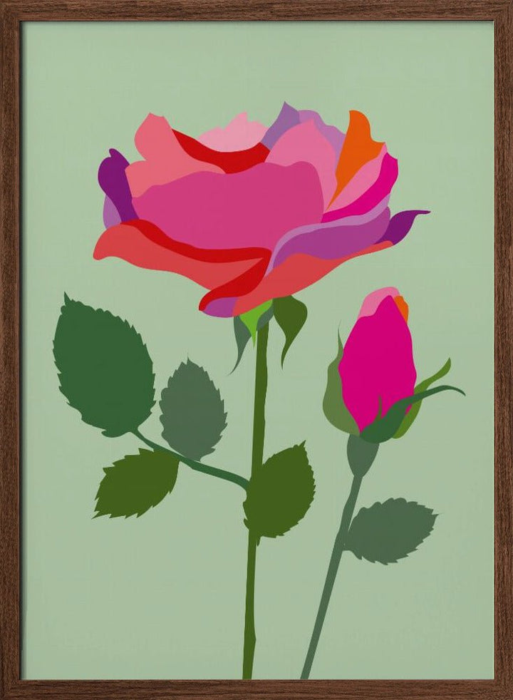 Popart Rose I - Stretched Canvas, Poster or Fine Art Print - I Heart Wall Art - Poster Print, Canvas Print or Framed Art Print