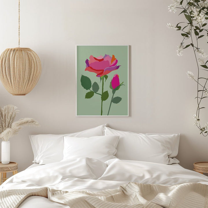 Popart Rose I - Stretched Canvas, Poster or Fine Art Print - I Heart Wall Art - Poster Print, Canvas Print or Framed Art Print