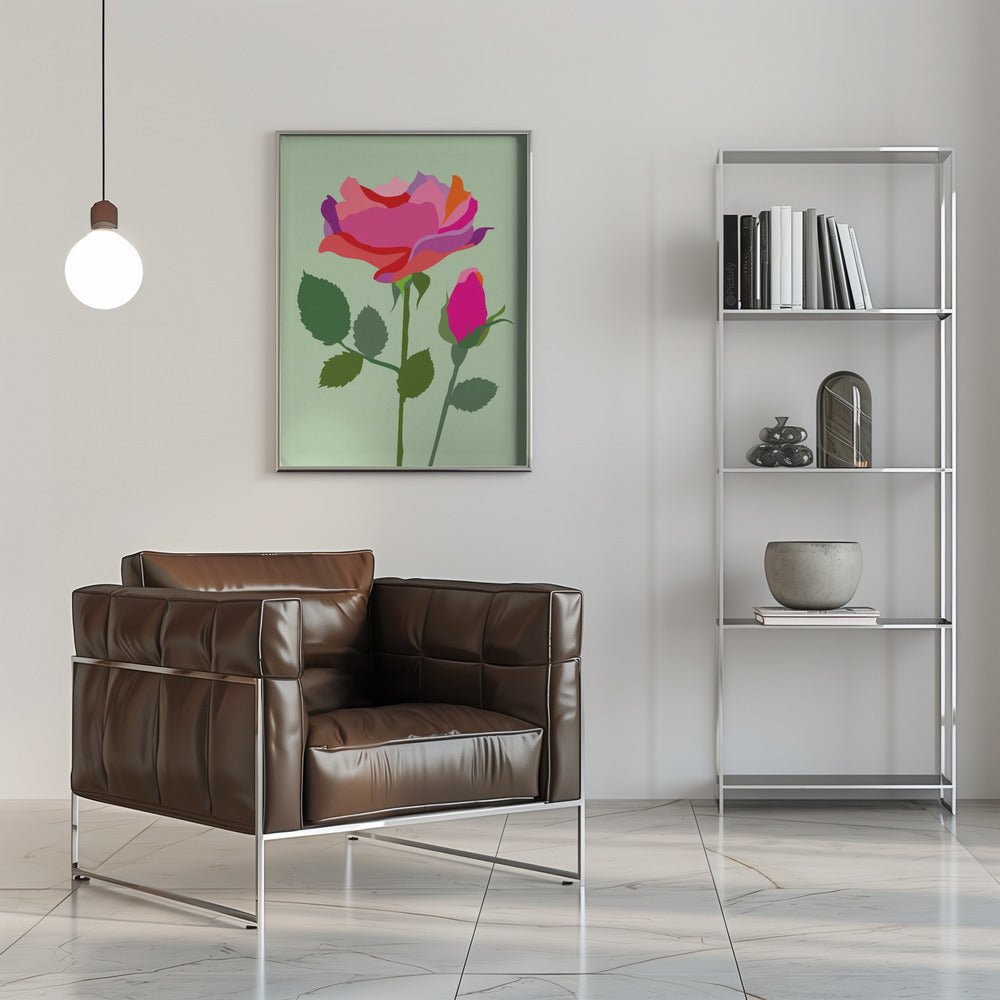 Popart Rose I - Stretched Canvas, Poster or Fine Art Print - I Heart Wall Art - Poster Print, Canvas Print or Framed Art Print