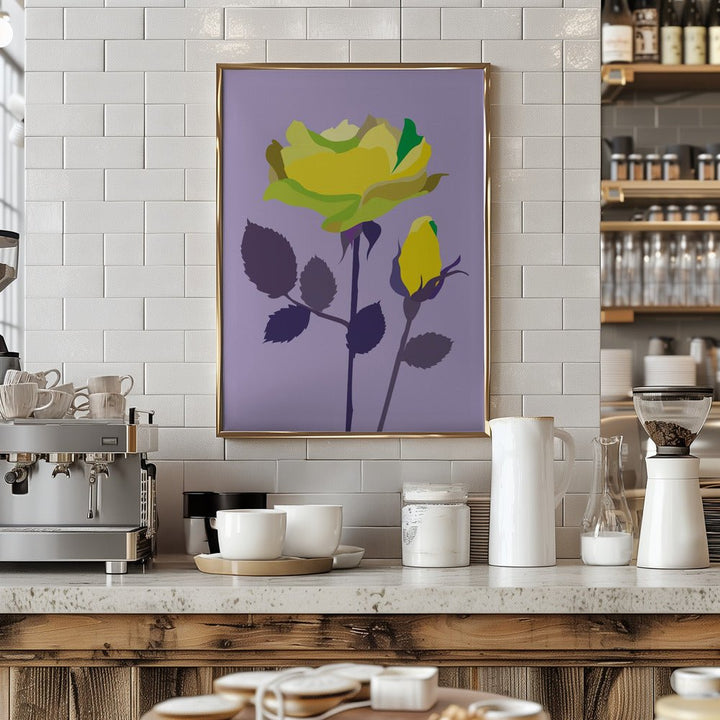 Popart Rose Ii - Stretched Canvas, Poster or Fine Art Print - I Heart Wall Art - Poster Print, Canvas Print or Framed Art Print