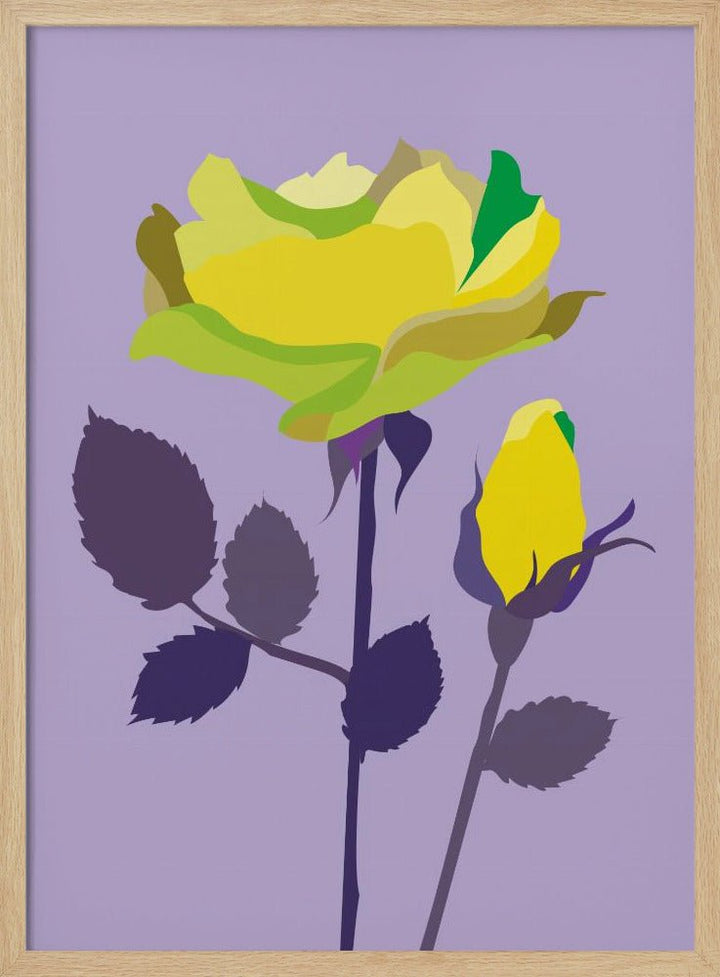 Popart Rose Ii - Stretched Canvas, Poster or Fine Art Print - I Heart Wall Art - Poster Print, Canvas Print or Framed Art Print