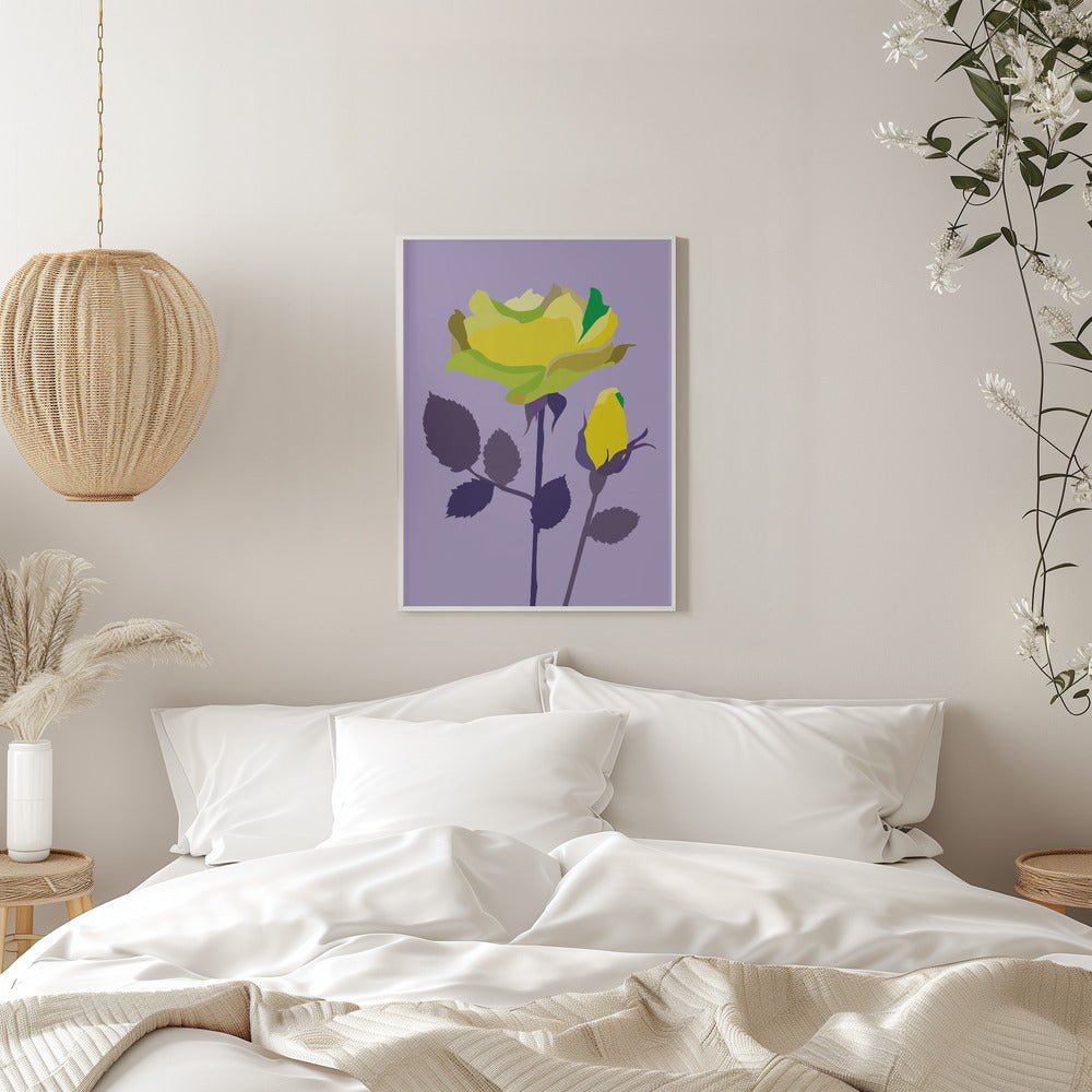 Popart Rose Ii - Stretched Canvas, Poster or Fine Art Print - I Heart Wall Art - Poster Print, Canvas Print or Framed Art Print