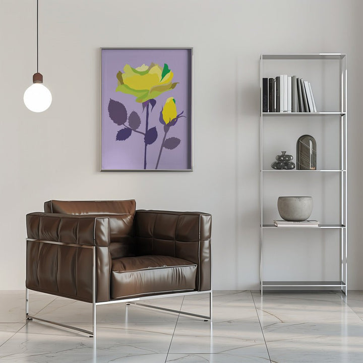 Popart Rose Ii - Stretched Canvas, Poster or Fine Art Print - I Heart Wall Art - Poster Print, Canvas Print or Framed Art Print