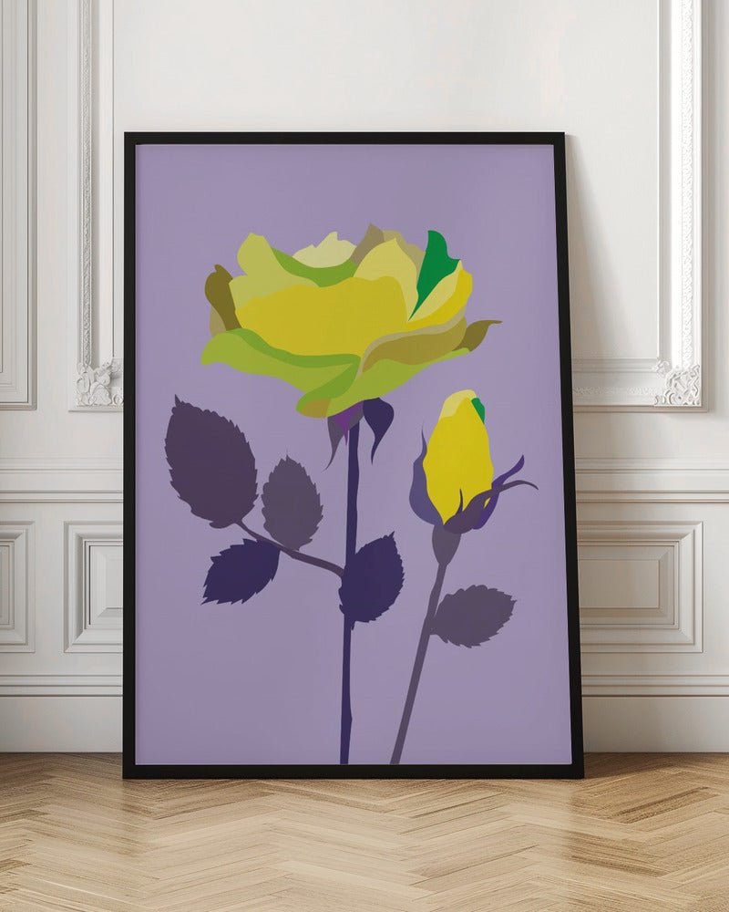 Popart Rose Ii - Stretched Canvas, Poster or Fine Art Print - I Heart Wall Art - Poster Print, Canvas Print or Framed Art Print