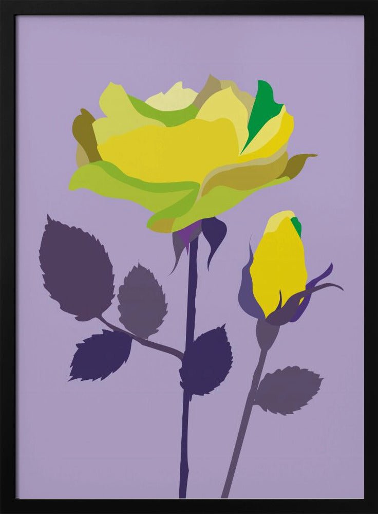Popart Rose Ii - Stretched Canvas, Poster or Fine Art Print - I Heart Wall Art - Poster Print, Canvas Print or Framed Art Print