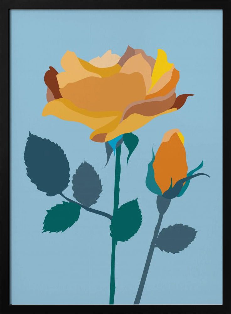 Popart Rose Iii - Stretched Canvas, Poster or Fine Art Print - I Heart Wall Art - Poster Print, Canvas Print or Framed Art Print
