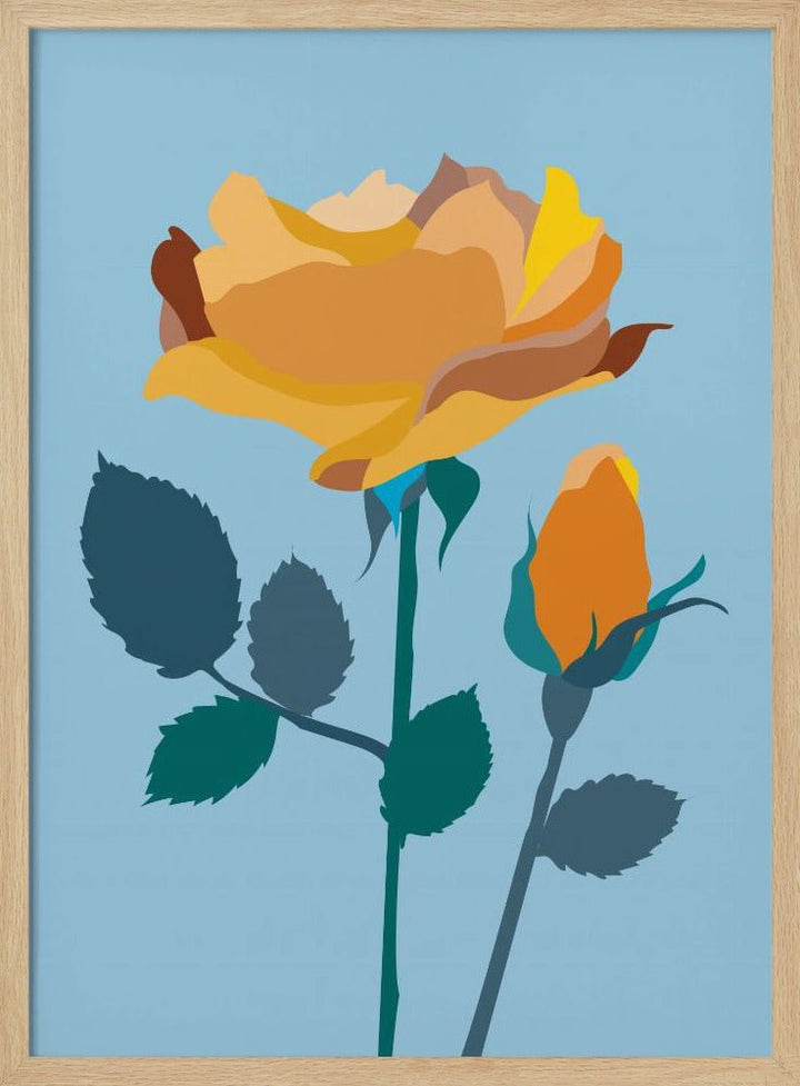 Popart Rose Iii - Stretched Canvas, Poster or Fine Art Print - I Heart Wall Art - Poster Print, Canvas Print or Framed Art Print