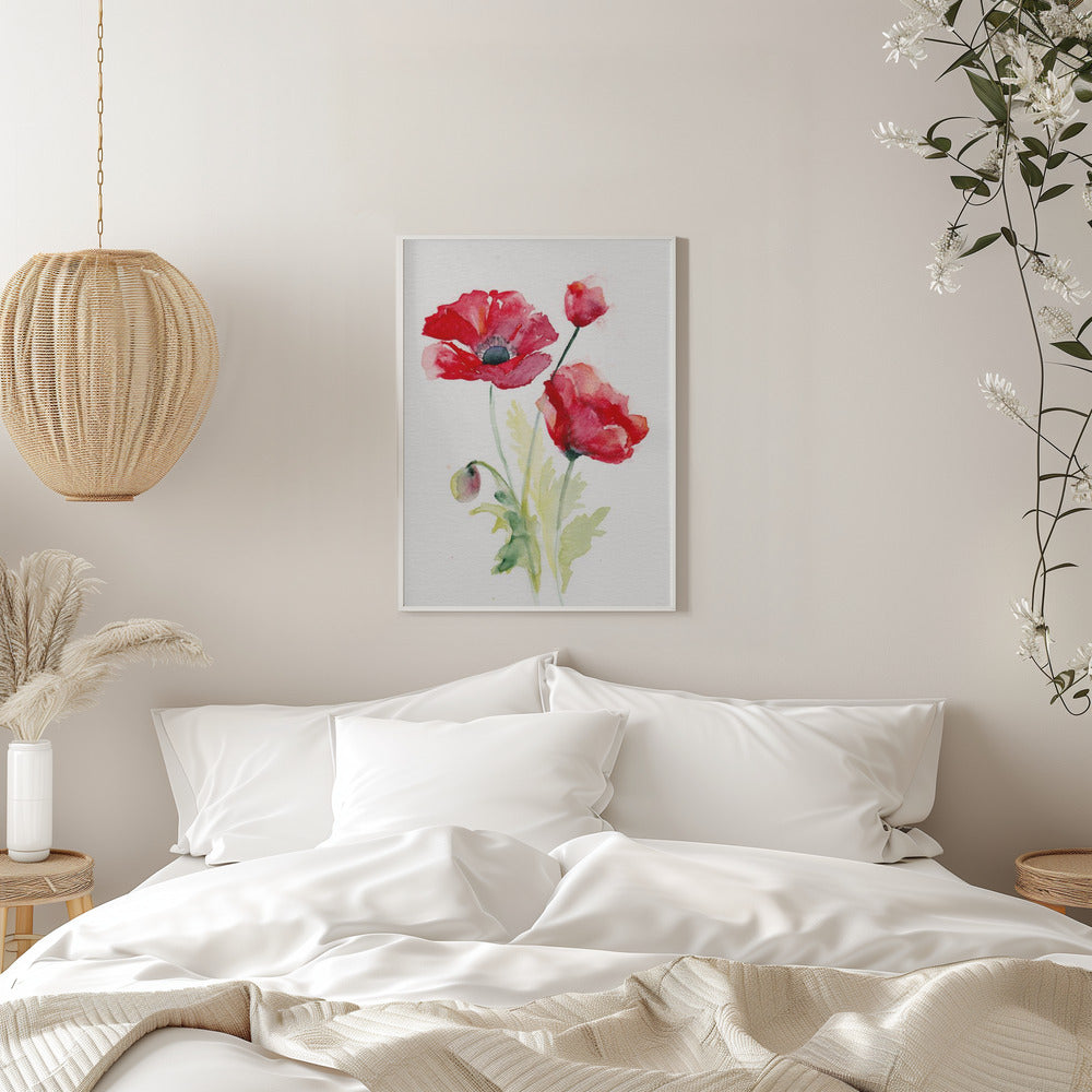 Poppy August - Stretched Canvas, Poster or Fine Art Print I Heart Wall Art