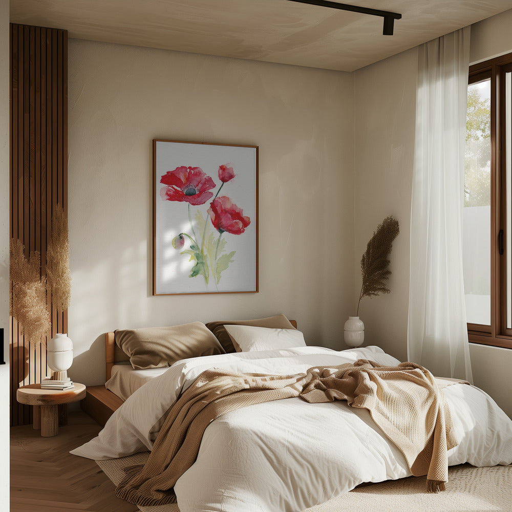 Poppy August - Stretched Canvas, Poster or Fine Art Print I Heart Wall Art