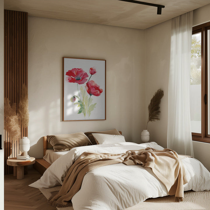 Poppy August - Stretched Canvas, Poster or Fine Art Print I Heart Wall Art