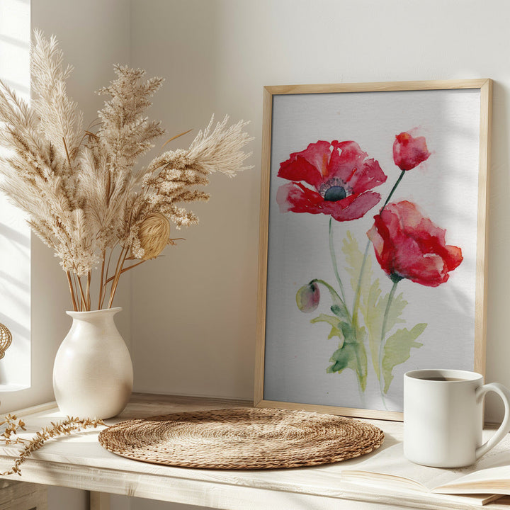 Poppy August - Stretched Canvas, Poster or Fine Art Print I Heart Wall Art