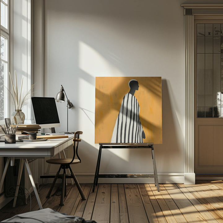 Portrait of a Man - Square Stretched Canvas, Poster or Fine Art Print I Heart Wall Art