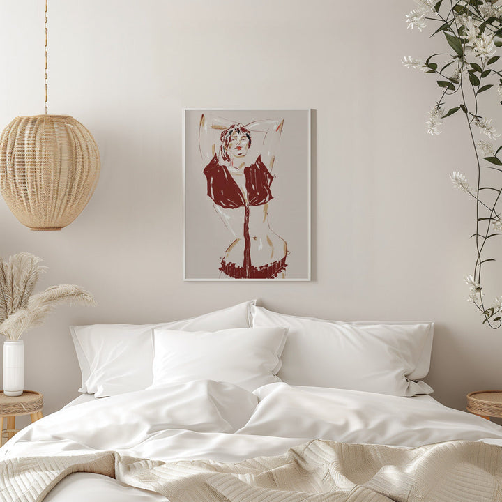 Portrait Of A Model Beige - Stretched Canvas, Poster or Fine Art Print I Heart Wall Art