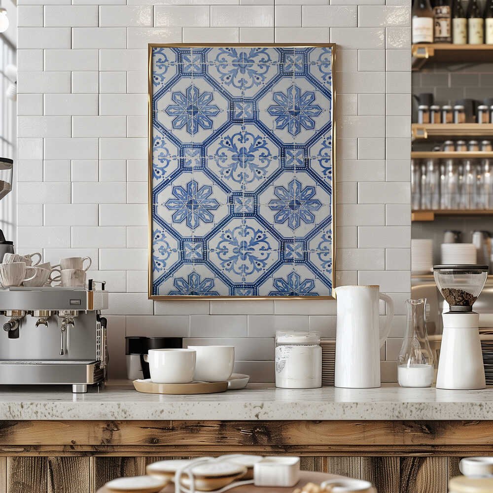 Portugese Azulejos Tiles - Stretched Canvas, Poster or Fine Art Print - I Heart Wall Art - Poster Print, Canvas Print or Framed Art Print