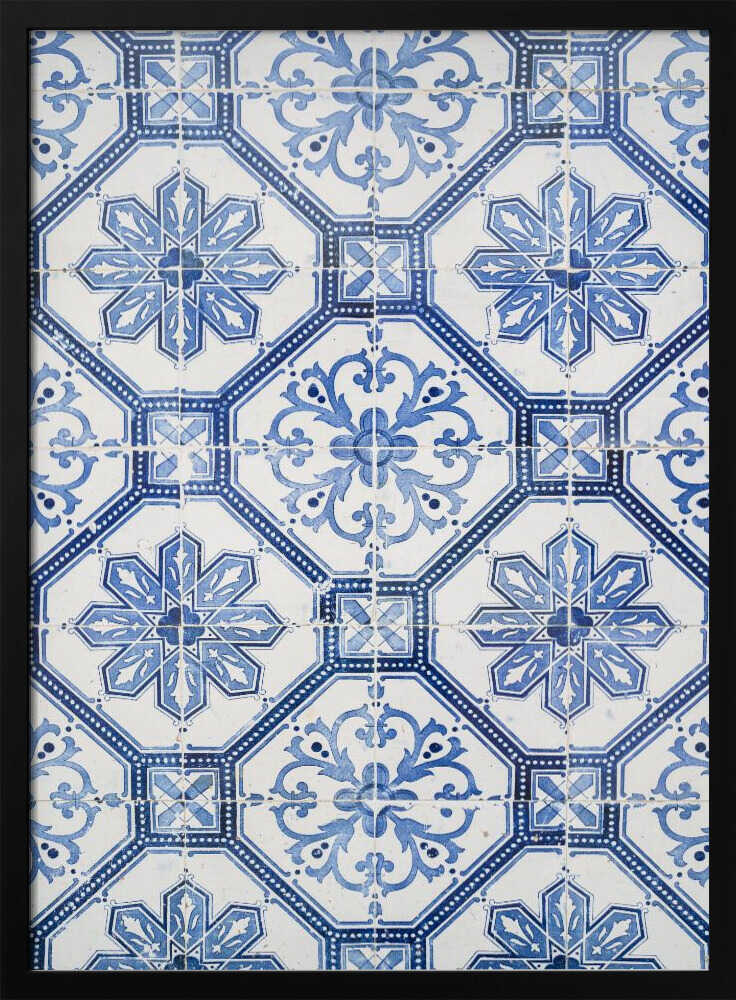 Portugese Azulejos Tiles - Stretched Canvas, Poster or Fine Art Print - I Heart Wall Art - Poster Print, Canvas Print or Framed Art Print