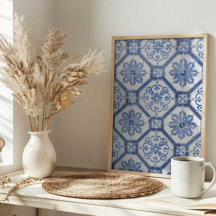 Portugese Azulejos Tiles - Stretched Canvas, Poster or Fine Art Print - I Heart Wall Art - Poster Print, Canvas Print or Framed Art Print