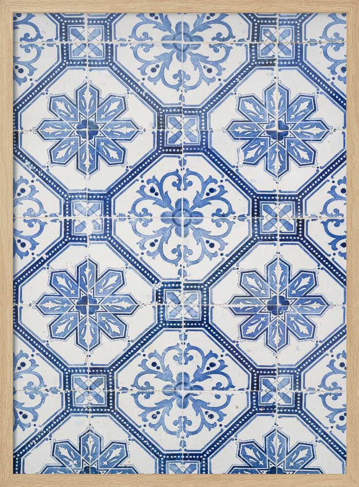 Portugese Azulejos Tiles - Stretched Canvas, Poster or Fine Art Print - I Heart Wall Art - Poster Print, Canvas Print or Framed Art Print