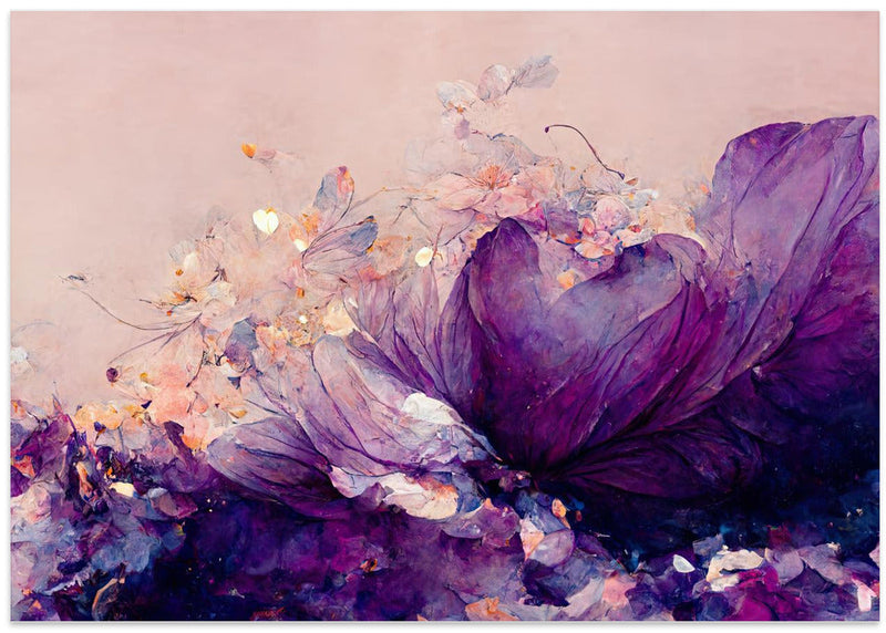 Purple Wild Flowers - Stretched Canvas, Poster or Fine Art Print I Heart Wall Art