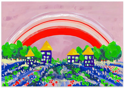 Red Rainbow - Stretched Canvas, Poster or Fine Art Print I Heart Wall Art