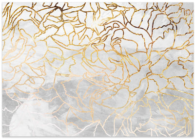 Abstract gold line art wall mural - Stretched Canvas, Poster or Fine Art Print I Heart Wall Art