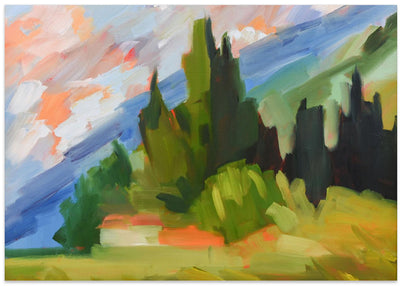 Tuscan Mountainside - Stretched Canvas, Poster or Fine Art Print I Heart Wall Art