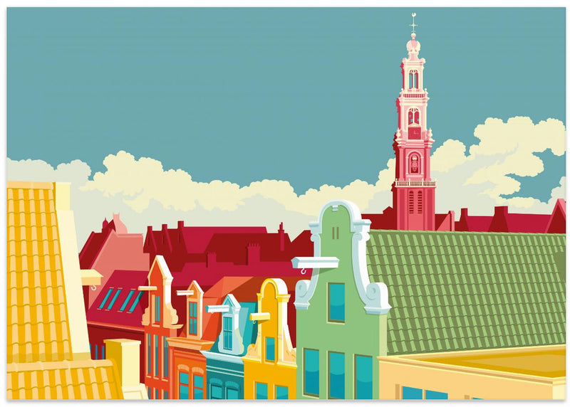 Amsterdam Jordaan Westerkerk - Stretched Canvas, Poster or Fine Art Print I Heart Wall Art