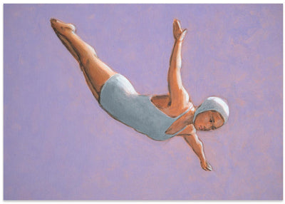 Lavender Diver - Stretched Canvas, Poster or Fine Art Print I Heart Wall Art