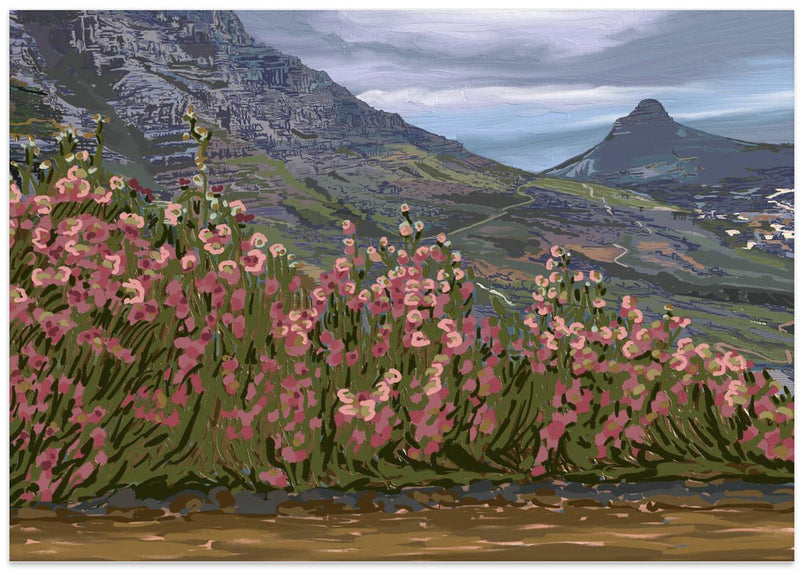 Petals and Peaks, Cape Town, South Africa, 2024 - Stretched Canvas, Poster or Fine Art Print I Heart Wall Art