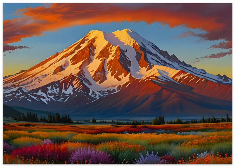 Crimson Clouds Over the Valley - Stretched Canvas, Poster or Fine Art Print I Heart Wall Art