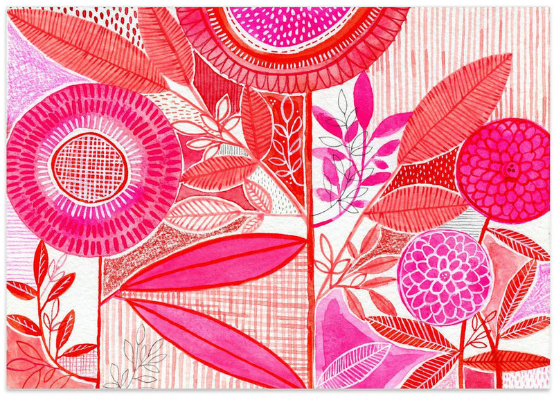 Layered Botanical Watercolour - Stretched Canvas, Poster or Fine Art Print I Heart Wall Art