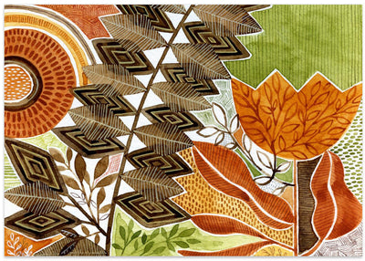 Layered Botanical Watercolour - Stretched Canvas, Poster or Fine Art Print I Heart Wall Art