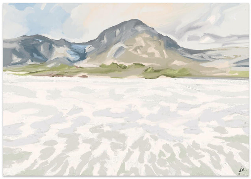 Snowy Mountain View - Stretched Canvas, Poster or Fine Art Print I Heart Wall Art