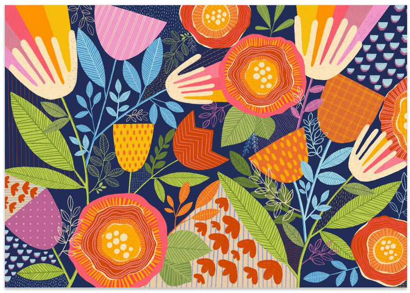 A Rainbow Garden - Stretched Canvas, Poster or Fine Art Print I Heart Wall Art