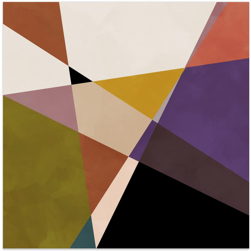 Mid Circles Terracotta Blck3 - Square Stretched Canvas, Poster or Fine Art Print I Heart Wall Art