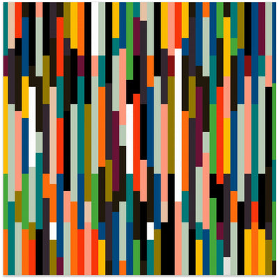 Stripes Retro Big - Square Stretched Canvas, Poster or Fine Art Print I Heart Wall Art