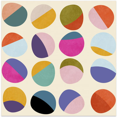 Pattern3 Mid Bunt 6 Kopie - Square Stretched Canvas, Poster or Fine Art Print I Heart Wall Art